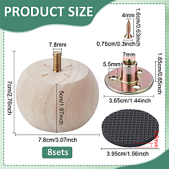 Möbelbeine aus Holz&nbsp;FIND-WH0139-966B