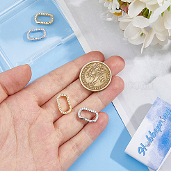 4 Stück 2 Farben Messing Micro Pave Zirkonia Verschlüsse&nbsp;KK-HS0015-11