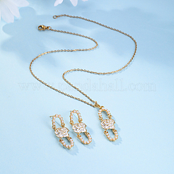 Ovales Schmuckset aus Kunststoffperlen mit Blumen&nbsp;YW1382-1