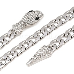 Сплав горный хрусталь змея кубинские звенья цепи ожерелья для женщин&nbsp;WGC9FDE-04