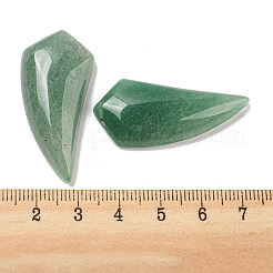 天然石グリーンアベンチュリンペンダント  ホーンチャーム  39~40x18~18.5x6.5~8mm  穴：1.2mm&nbsp;G-M417-04E