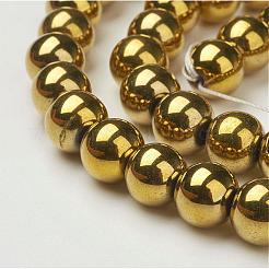 Немагнитные синтетический гематит бисер пряди&nbsp;G-G091-10mm-1