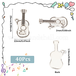40 pendentif guitare en alliage de style tibétain&nbsp;TIBEP-SC0002-92