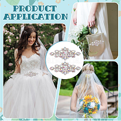 2шт стеклянный стразы с железными аппликациями DIY-FG0008-06