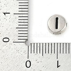 925 perlina piatta rotonda in argento sterling con lettere&nbsp;LS-STER-G044-01AS-I
