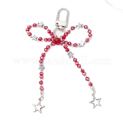 Стеклянные бусины с подвесками из нержавеющей стали 304 и украшениями в виде поворотных застежек из сплава&nbsp;HJEW-JM03032