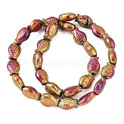 Стеклянные бусины с гальваническим покрытием  EGLA-V001-01F