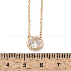 Colliers avec pendentif en laiton et zircone cubique transparent pour femmes&nbsp;NJEW-Z079-02G-02