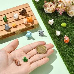 60個 15スタイルのミックス動物樹脂ディスプレイ装飾  苔マイクロ風景庭の装飾  ミックスカラー  10~16.5x10~20x11.5~21mm  4個/スタイル&nbsp;DJEW-CJC0001-04