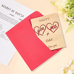 Valentinstag-Grußkarten aus Holz&nbsp;DIY-CP0011-91A