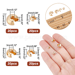 80 шт. 4 латунных крышки для обжимных бусин KK-HY0002-94G