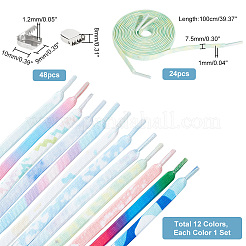 12 комплект 12-х цветных эластичных шнурков из полиэстера без завязок AJEW-PH0004-36