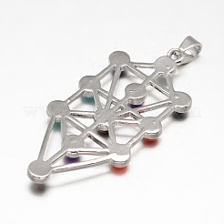 Чакра ювелирные изделия из латуни драгоценных камней большие подвески KK-J298-08-NR