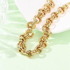 Браслеты-цепочки из кованой нержавеющей стали 304 с двойными кольцевыми звеньями для женщин&nbsp;BJEW-G780-06G-01