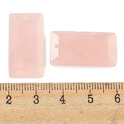 天然石ローズクォーツペンダント  ファセット長方形チャーム  25x13x4mm  穴：1mm&nbsp;G-G123-03A