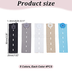 20 шт. 5 цвета полиэстер и спандекс регулируемые брюки удлинитель талии FIND-HY0004-39