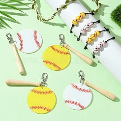 8 шт. подвесное украшение из акрила и дерева&nbsp;HJEW-CJ00052