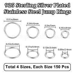 600 шт. 4 стиля соединительных колец из нержавеющей стали 304 STAS-BBC0006-01
