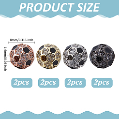 8 Stück 4 Farben Messing Micro Pave Zirkonia Perlen&nbsp;KK-ME0004-21
