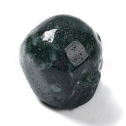 天然苔瑪瑙ビーズ  ハロウィンの頭蓋骨  11~11.5x8.5~9x11~11.5mm  穴：0.9~1mm&nbsp;G-C038-01G