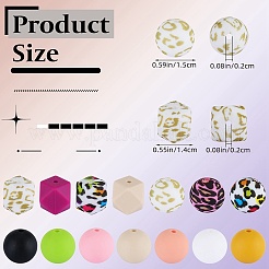 89 Stück Silikonperlen-Set mit buntem Muster&nbsp;SIL-SZ0002-54E