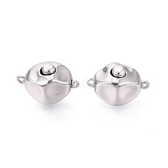真鍮製ボックスクラスプ  ナゲット  1連  1穴  プラチナ  2mm  穴：19~20x11.5x10mm&nbsp;KK-Q074-11P