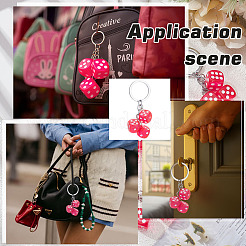 8шт. брелки из смолы в виде игральных костей&nbsp;KEYC-ME0001-03A