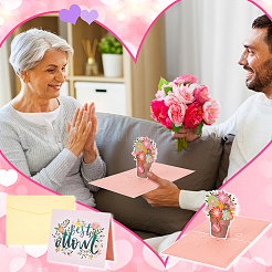 2 Satz 2 Stile Muttertag 3D Pop-up-Papier-Grußkarte für Geburtstag&nbsp;AJEW-GA0006-97