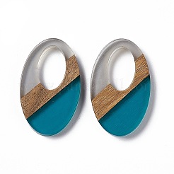 Подвески из прозрачной смолы и ореха RESI-M027-02G