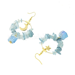 3 пара сережек с подвесками из смешанного натурального камня и латуни EJEW-TA00551