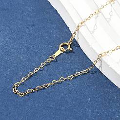 Латунные ожерелья-цепочки в форме сердца для женщин NJEW-Z068-03G-01