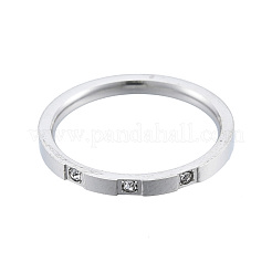 Простое тонкое кольцо на палец с кристаллами и стразами RJEW-N043-33P