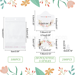 100 шт. шестиугольник с цветочным узором из бумаги для демонстрации ювелирных изделий DIY-PH0013-47