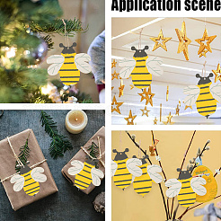 Подвесные украшения из дерева в виде насекомых&nbsp;HJEW-WH20016-02A