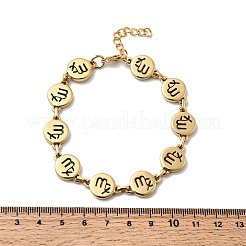 12 браслет-цепочка Constellations из нержавеющей стали 304 для женщин BJEW-I239-01G-08