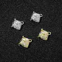 4 шт. 2-х цветные латунные подвески-фигурки с кубическим цирконием и фруктами&nbsp;KK-FS0001-73C