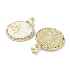 Латунные микропаве прозрачные подвески с фианитом&nbsp;KK-L213-010G-11