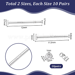 925 серебряная фурнитура для плоских серег-пусетов STER-PH0002-76