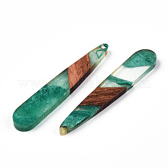 Большие подвески из прозрачной смолы и орехового дерева&nbsp;X-RESI-ZX017-26