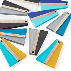 10шт 5 цвета подвески из смолы и дерева&nbsp;RESI-TA0004-50