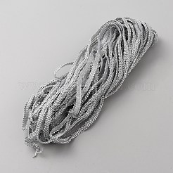 25ヤードのメタリック糸リボン  ジャカードリボン  ムカデレースリボン  服飾材料  銀  1/4インチ（7mm）  約25.00ヤード（22.86m）/バンドル&nbsp;OCOR-WH0058-61A