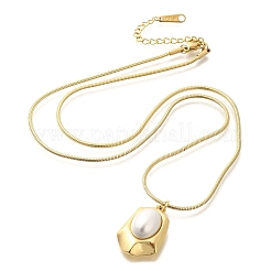 Ожерелья с подвесками из ракушечного жемчуга и полигона NJEW-K255-11G