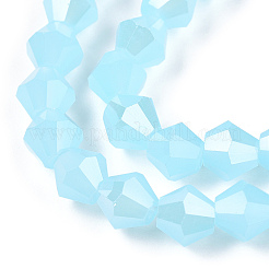 Chapelets de perles en verre électroplaqué d'imitation jade&nbsp;EGLA-A039-J6mm-A03