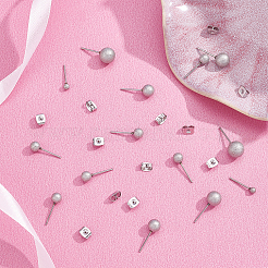 48 шт. серьги-гвоздики из нержавеющей стали 304 6 размера&nbsp;STAS-DC0007-41