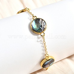 Браслеты из латунных ракушек-абалонов BJEW-D315-01G