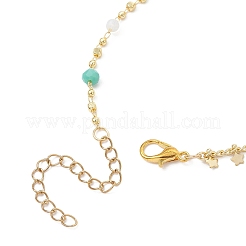 2 комплект из 2-х стилей браслетов на ногу из латунной цепочки со звездой и кисточками ручной работы из стекла&nbsp;AJEW-AN00761