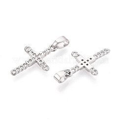 Латунные микропаве прозрачные подвески с фианитом&nbsp;KK-N259-19P