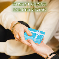 Прямоугольные бумажные подарочные коробки для хранения ювелирных изделий с бантом&nbsp;LS-CON-TAC0014-09B