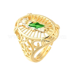 Регулируемые латунные манжеты для женщин&nbsp;RJEW-F181-03G