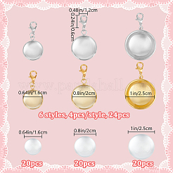 24 Stück 6 Stile Eisen-Anhängerdekorationen&nbsp;HJEW-DR00108